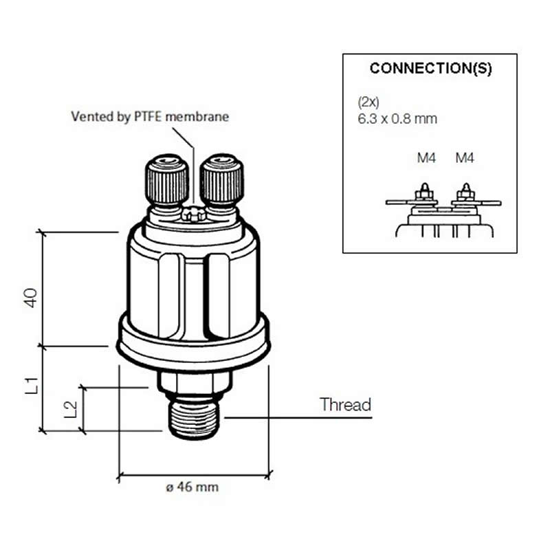 VDO DS Pressure sender 0-10 Bar